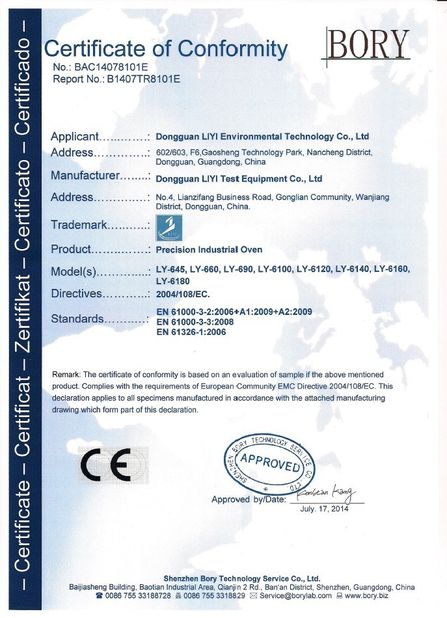چین Dongguan Liyi Environmental Technology Co., Ltd. گواهینامه ها